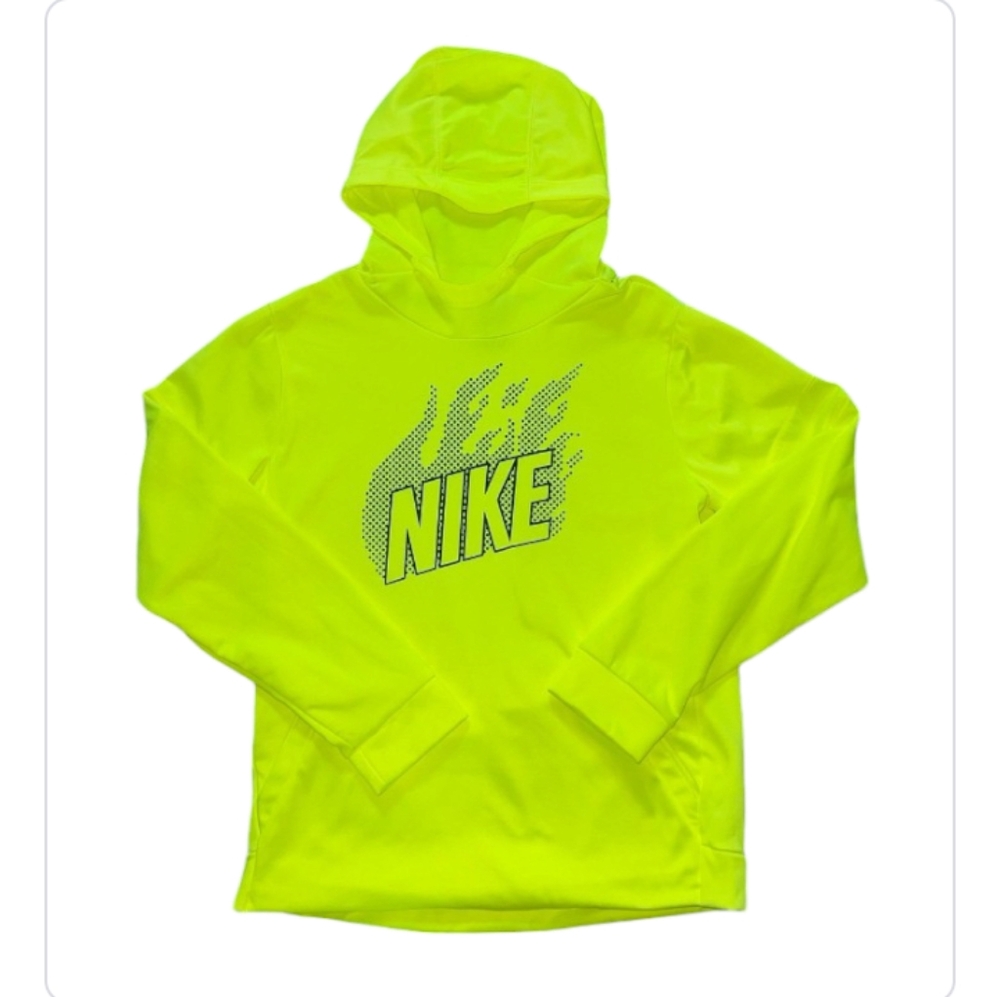 Nike Pullover Hoodie Neon Yellow Logo Flame😍🔥🔥💎 (Boys) NWOT